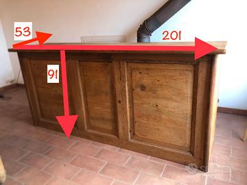 bancone artigianale legno massiccio