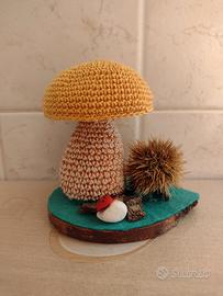 Fungo porcino all'uncinetto 