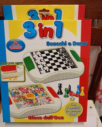 gioco 3 in 1 scacchi dama dell'oca 