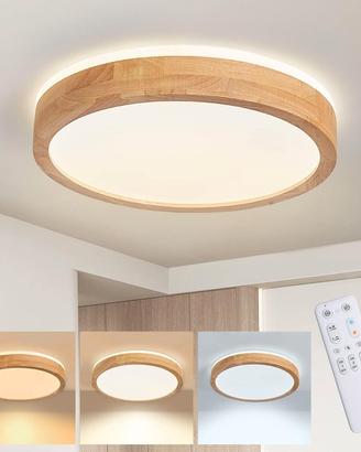Plafoniera LED Legno Baerolc 40cm Dimmerabile NUOV