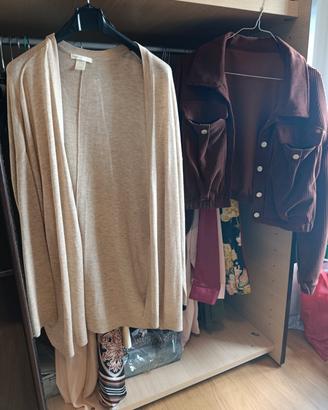Cardigan beige+giacchino marrone