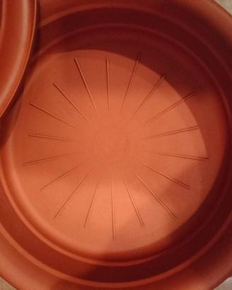 Sottovasi in plastica con rotelle da due misure