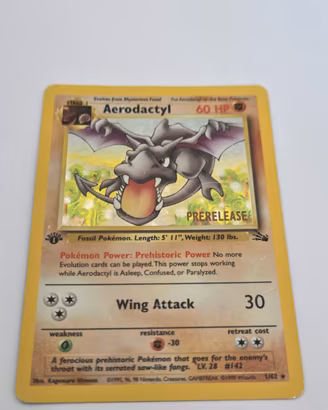 pokemon aerodactyl 1 edizione holo Prerelease 