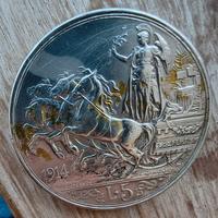 👑 RARA 5 Lire Biga 1914 Vittorio Emanuele III