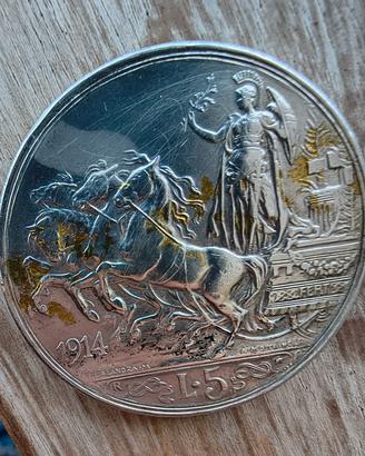 RARA 5 Lire V. Em. III Quadriga Briosa - Argento. 