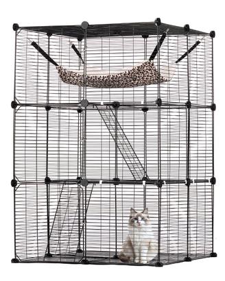 Grande Gabbia Gatti  3 Livelli 711 x 711 x 1041 mm