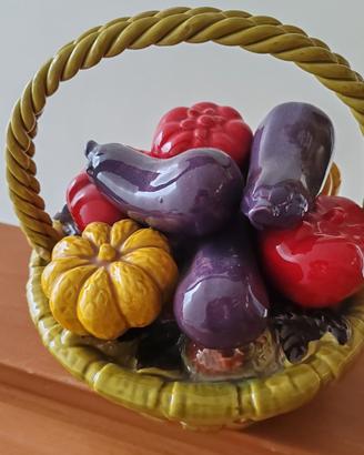 Fruttiera porcellana smaltata.