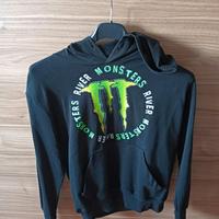 felpa ragazzo bambino cappuccio nera MONSTER 12ann