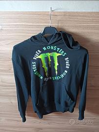felpa ragazzo bambino cappuccio nera MONSTER 12ann
