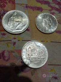 3 Monete argento lire 500 + 500 + 500 fdc