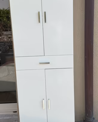 Mobile colonna multiuso bianco gloss/satinato