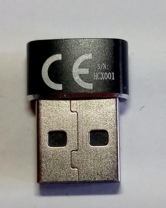 Adattatore USB-A Maschio a USB-C Femmina Nero