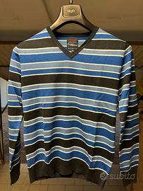 Maglione uomo San Diego a righe blu scollo