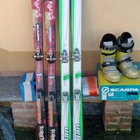  sci da scialpinismo , con pelli , e scarponi