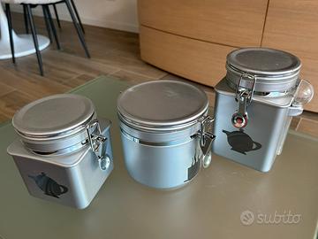 Set da tre contenitori ermetici per tè e caffè