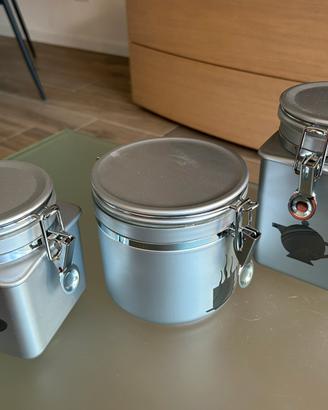 Set da tre contenitori ermetici per tè e caffè