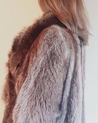 Splendido Cappotto Lungo  Vera Pelliccia  Marmotta