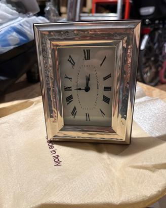 Orologio da tavolo in argento, marca Ranieri