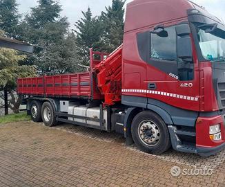 Magirus 420 Stralis Iveco ribaltabile gru jib 3 as
