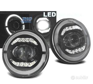 FARI JEEP WRANGLER 96-18 ANGEL EYES FULL LED NERO