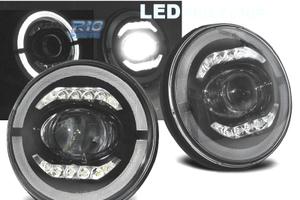FARI JEEP WRANGLER 96-18 ANGEL EYES FULL LED NERO