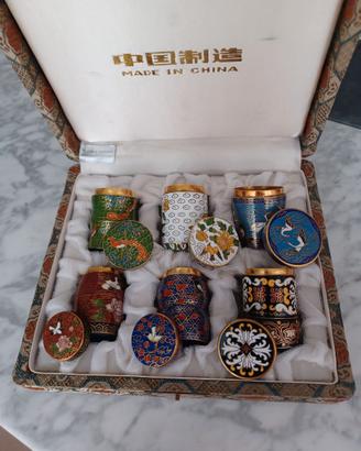 Set Cloisonne vintage Nuovo mai usato.