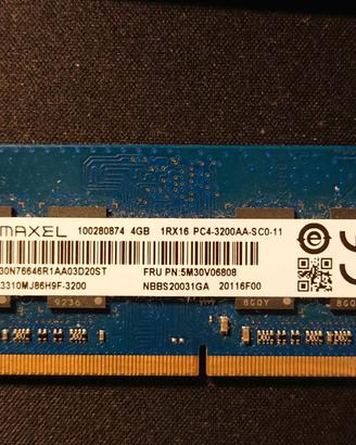 RAM portatile DDR4 3200 4gb