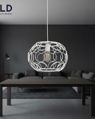 Lampadario moderno traforato bianco 1luce E27