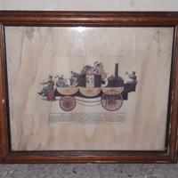 Quadro Vittoriano Stampa Vapore Locomotiva Treno
