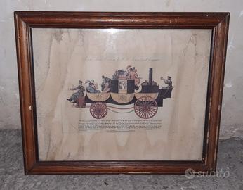 Quadro Vittoriano Stampa Vapore Locomotiva Treno