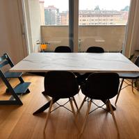 Tavolo da pranzo effetto marmo 170x100 estendibile