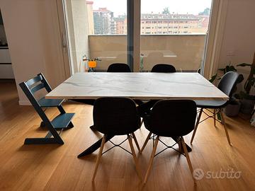 Tavolo da pranzo effetto marmo 170x100 estendibile