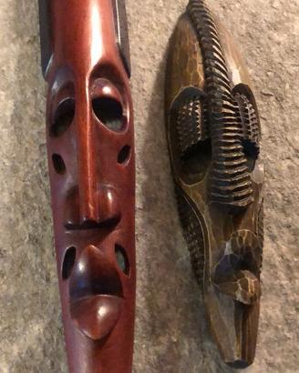 Coppia maschere africane in legno