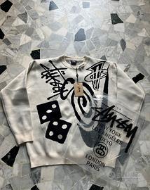 Stüssy Sweater Bone Cream Knit Maglione Taglia
