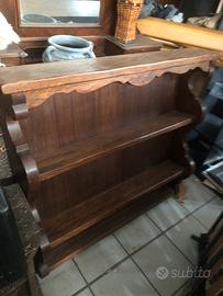 Piattaia 3 piani in legno rovere verniciato noce