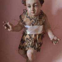 Gesù bambino statuetta intagliata nel legno antica