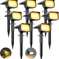 **8 Faretti Solari LED da Esterno 72LED IP65 Bianc