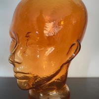 SCULTURA TESTA  VETRO SOFFIATO  ESPOSITORE Vintage