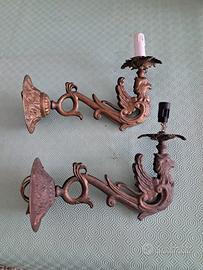 Coppia Applique Ottone Vintage anni 60 70