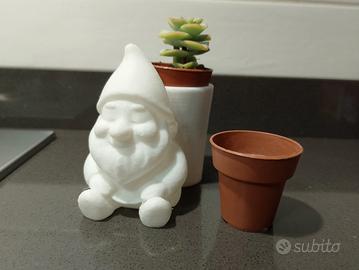 Vasetto decorativo Gnomo bianco Stampa 3D
