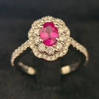Anello Crivelli in Oro Bianco, Rubino e Diamanti
