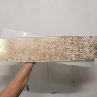 Lampadario vetro Murano bianco-oro