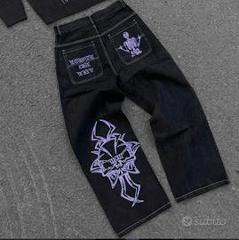 👖 Jeans Uomo/Donna Y2K Hip Hop Streetwear 