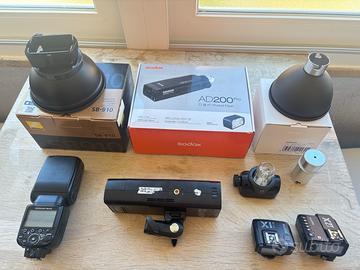 Godox 200Pro+Sb910 Nikon+X2T+X1R