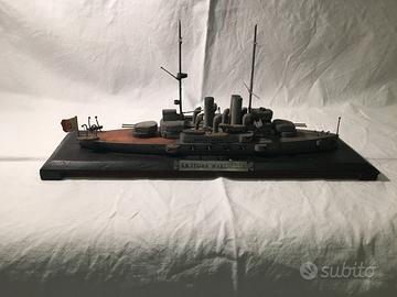 antico modellino nave da guerra regia marina