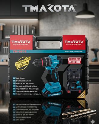 trapano con accessori- valigia e batterie 