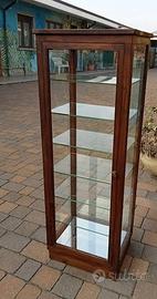 Vetrina a colonna in legno massello