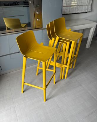 2 Sgabelli in polipropilene giallo senape