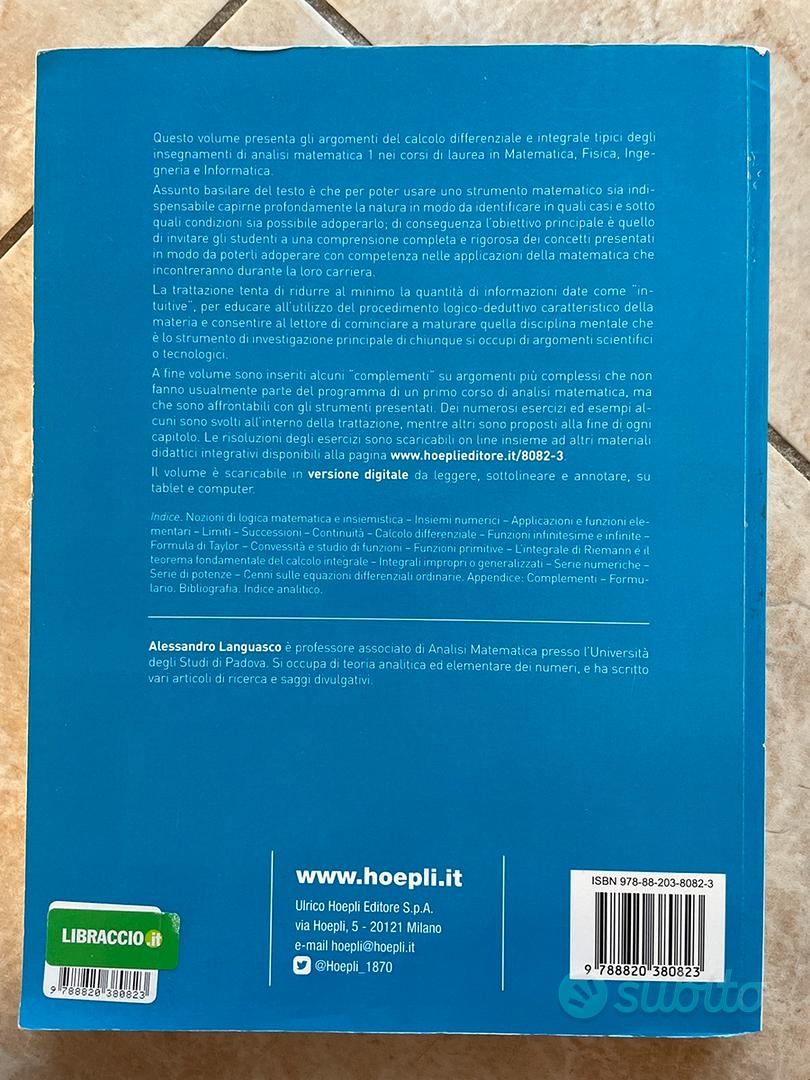 Analisi matematica 1 - Languasco - Libri e Riviste In vendita a Padova