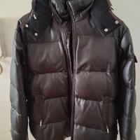 Piumino Moncler in pelle marrone scuro tg.5